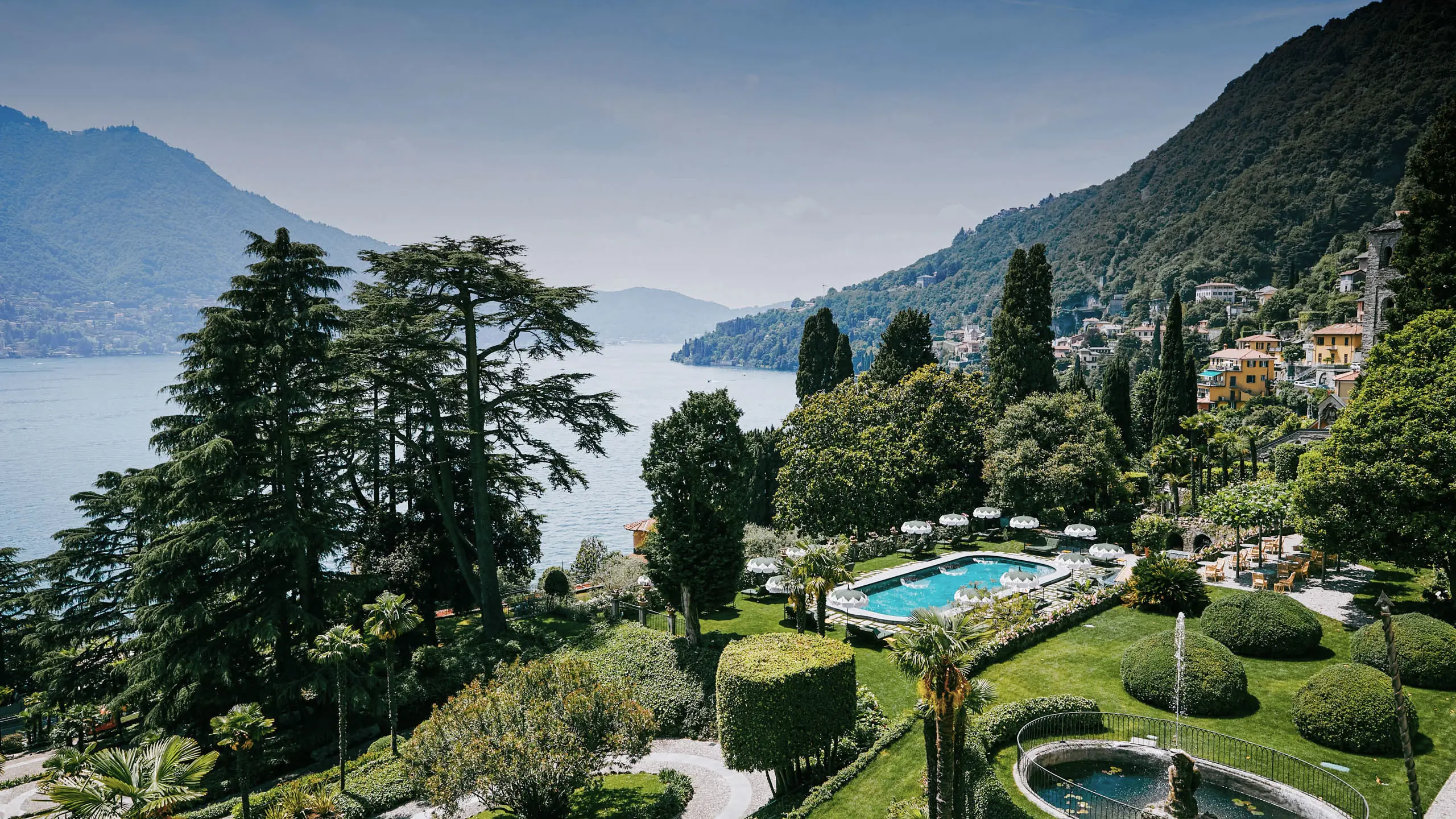 Passalacqua ved Comosøen med haver, pool og Lake Como-udsigt
