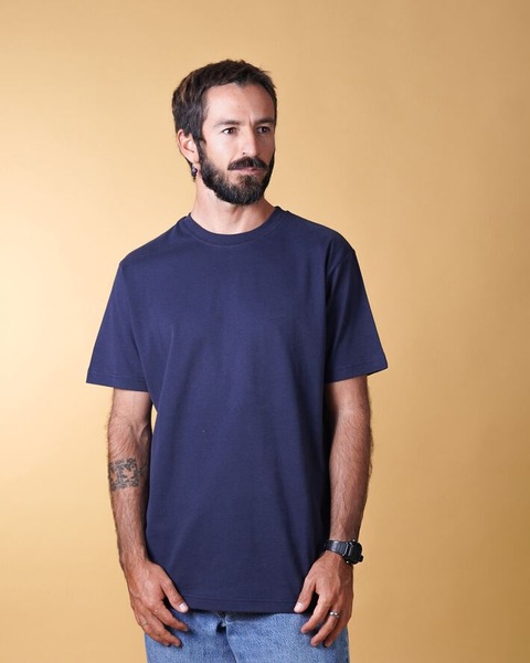 ELSK Essential Men's Brushed t-shirt i dark navy
