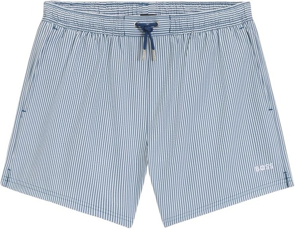 BOSS Velvetfish lyseblå stribede badeshorts