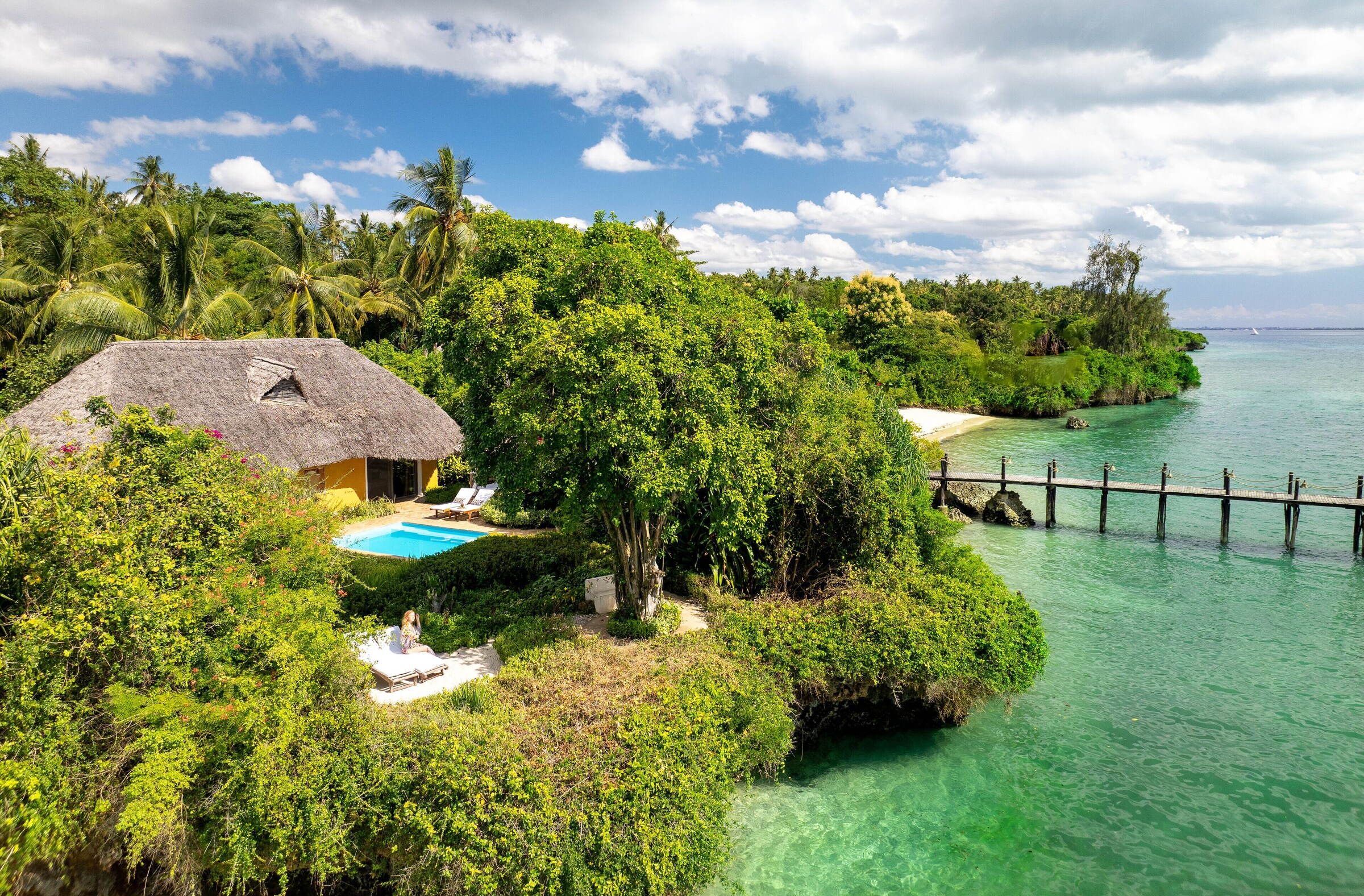 Ocean access villa og badebro ved Zanzi Resort
