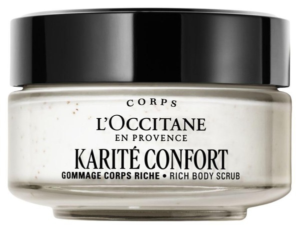 L'Occitane Shea Butter Rich Body Scrub i rund krukke