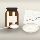 Illustration af MSM-tilskud med kapsler pulver og evidenspapir