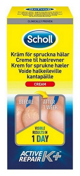 Scholl Creme til Hælrevner Active Repair K+ 120 ml