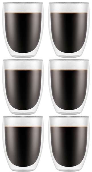 Bodum Pavina dobbeltvægget kaffeglas 0,35 l i sæt med seks