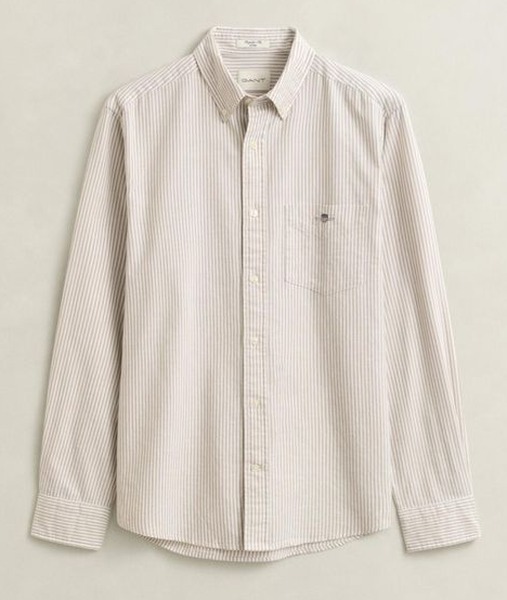 GANT Oxford Banker Stripe skjorte i light taupe til mænd
