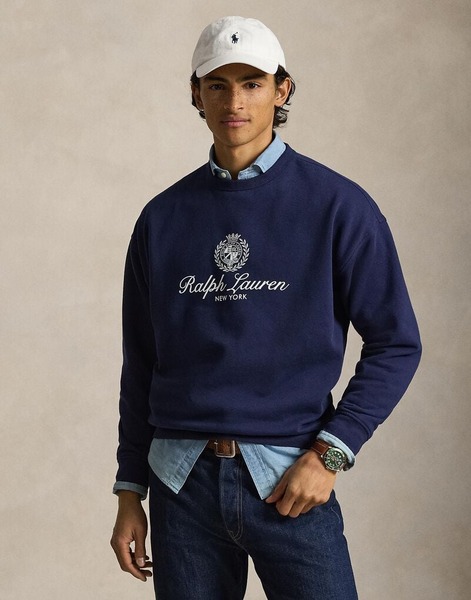 Polo Ralph Lauren blå grafisk sweatshirt til mænd