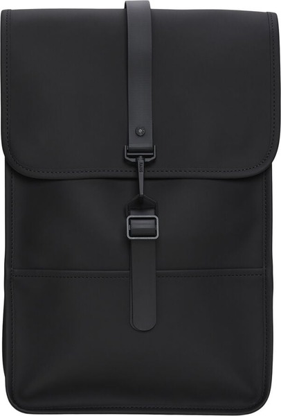 Sort Rains Backpack Mini W3 med flap og karabinstrop