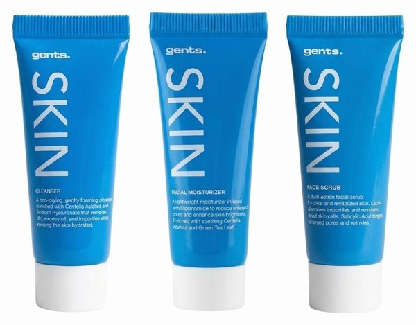 Gents Skin Trio System Travel-Size med tre små hudplejeprodukter