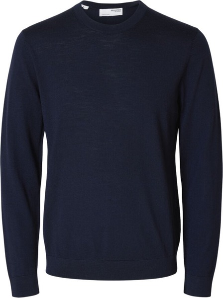 Selected SLHTRAY navy merinotrøje med rund hals