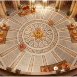Den store kuppelsal på Umaid Bhawan Palace i Jodhpur