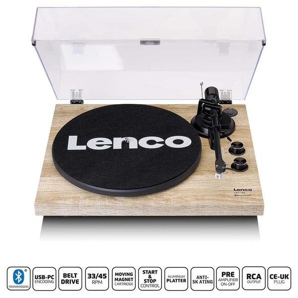 Lenco LBT-188PI pladespiller i pine finish