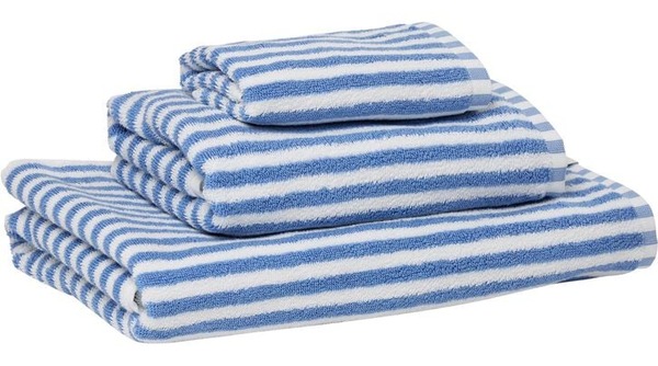 Magasin du Nord Collection Stripe håndklæde GOTS med blå striber