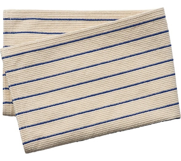 Magasin Collection Stripe bademåtte i ecru med blå striber