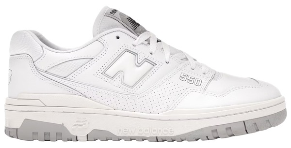 New Balance 550 White Grey hvid lædersneaker med grå detaljer