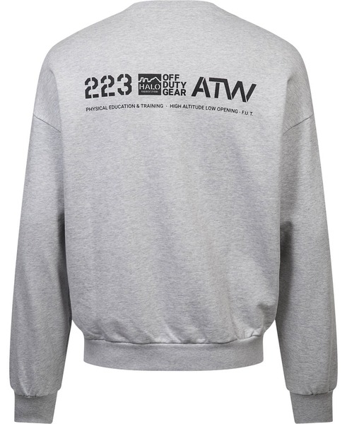 Newline HALO grå grafisk sweatshirt med rygtryk