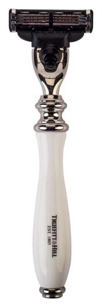 Truefitt & Hill Wellington Mach3-barberskraber med porcelænsfarvet håndtag