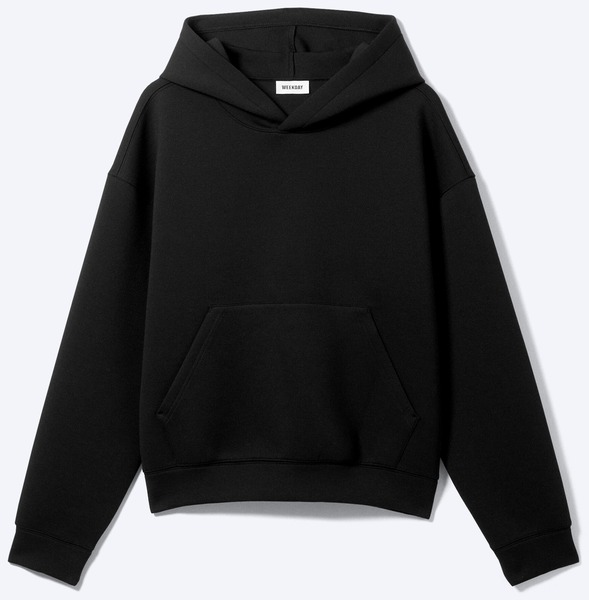 Sort Simon Scuba hoodie fra Weekday