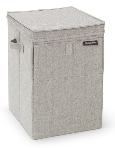 Brabantia grå stabelbar vasketøjsboks i tekstil