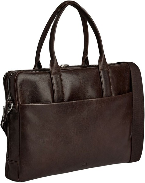 Markberg Grant espresso brown læder laptop bag