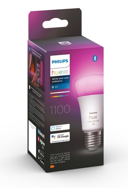Philips Hue White and Color Ambiance E27 LED-pære med Bluetooth