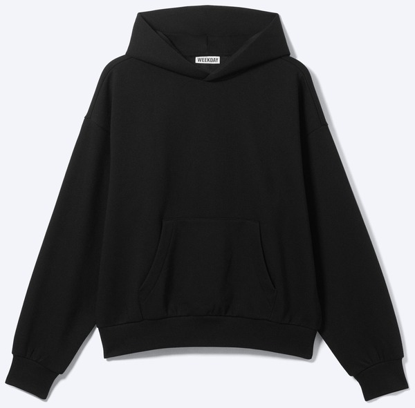 Sort loose fit hoodie fra Weekday