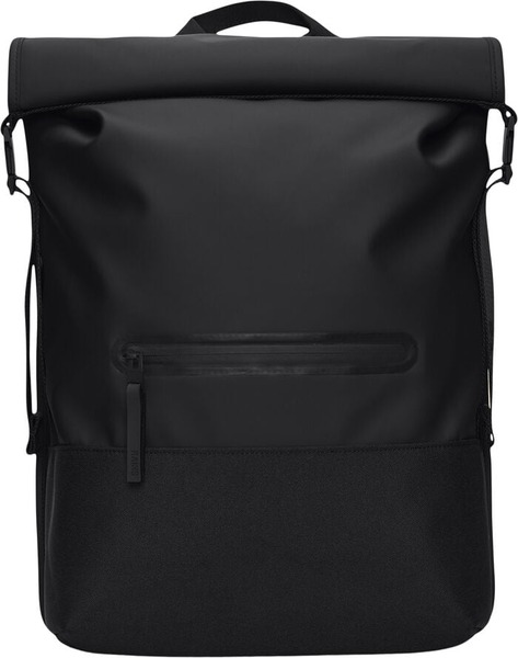Sort Rains Trail Rolltop Backpack W3 med frontlomme