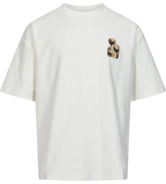 HUGO Detzi t-shirt i cremefarvet Natural