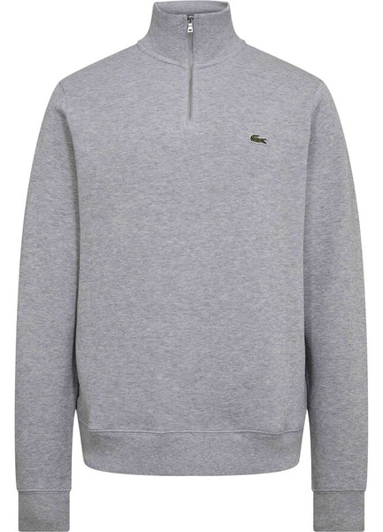 Lacoste grå sweatshirt med krave og lynlås