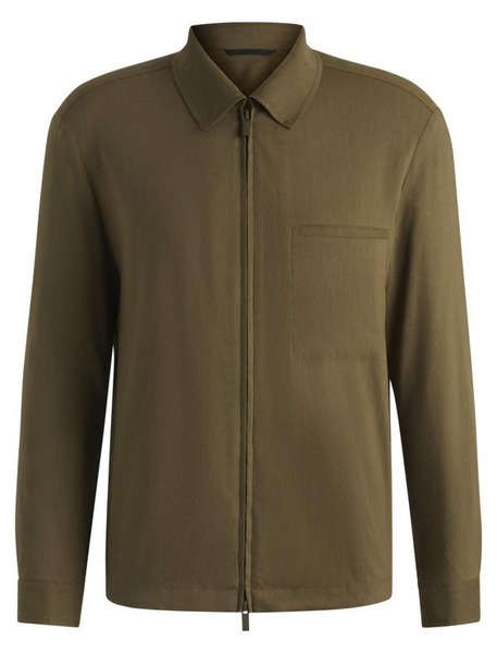 BOSS Black P-Carper zip shirtjacket i dark green