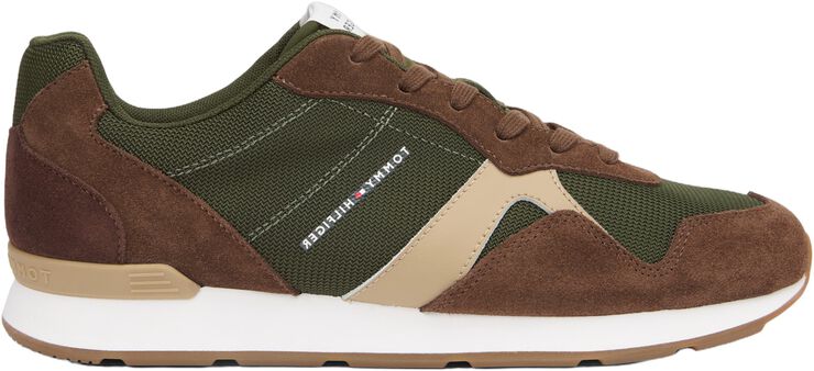 Grønne og brune Tommy Hilfiger Runner Icon Mix sneakers