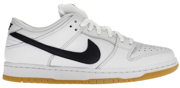 Nike SB Dunk Low Pro White Gum hvid lædersneaker med gumsål