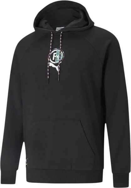 Puma sort grafisk hoodie med internationalt brystmotiv