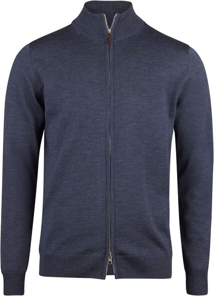 Stenströms navy full-zip cardigan i merinould
