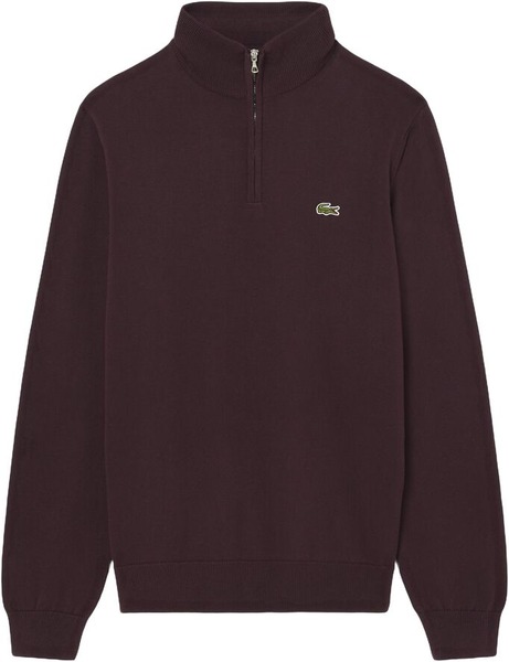 Bordeauxfarvet halfzipsweatshirt fra Lacoste
