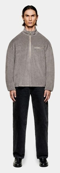 MKI Miyuki Zoku Towelling Quarter Zip i ash