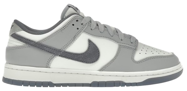 Nike Dunk Low SE Light Carbon hvid lædersneaker med grå overlays