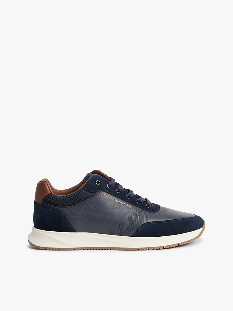 Marineblå Tommy Hilfiger sneakers i ruskind, læder og mesh