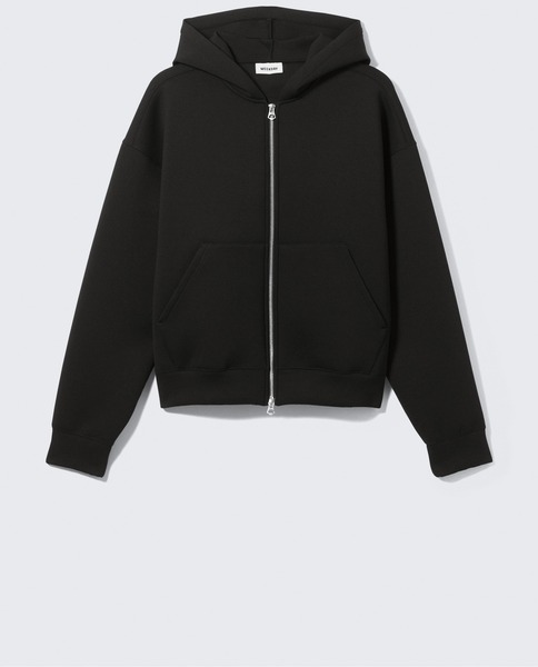 Sort Simon Scuba zip-hoodie fra Weekday
