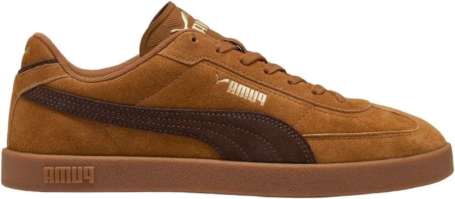 Brune Puma Club II Era ruskindssneakers med mørk formstripe og gummisål