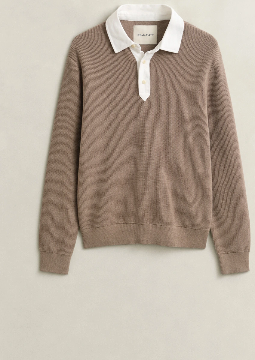 GANT Cotton Merino Rugger i mist taupe