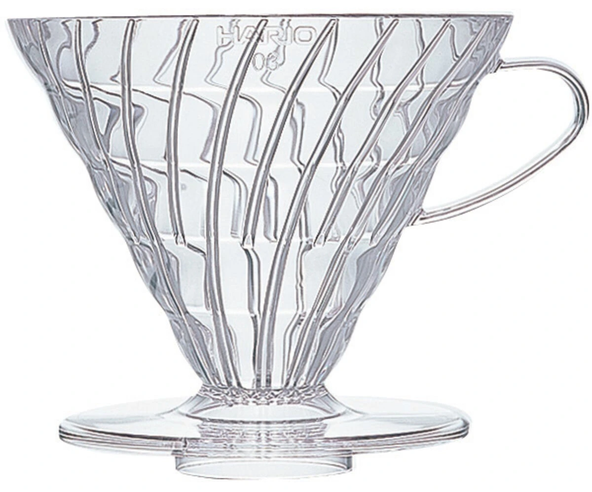 Hario V60 3 Cup pour over-brygger i klar plast