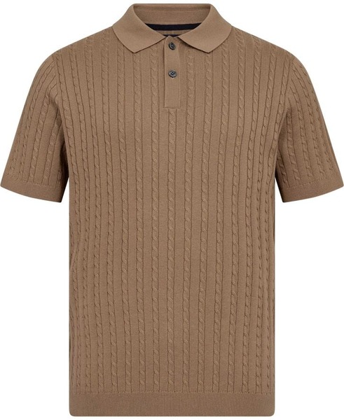 Beige Christian Berg Jonar kabelstrikket polo