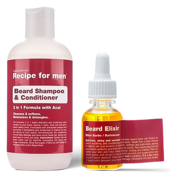 Recipe for Men Beard Care Kit med shampoo-conditioner og skægolie