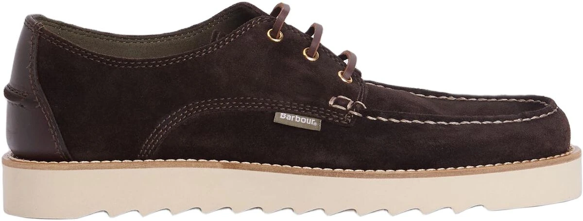 Brun Aydon Derby Shoe i ruskind fra Barbour