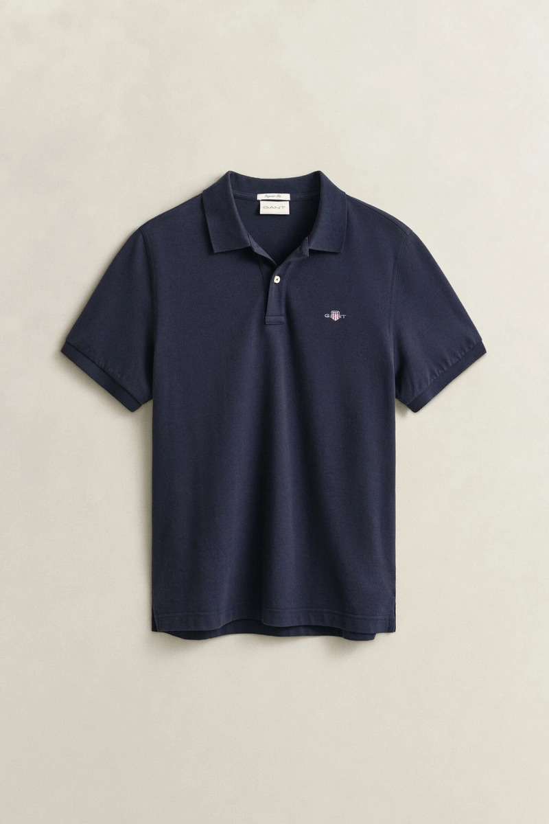 GANT Regular Fit Shield Piqué polo i Evening Blue