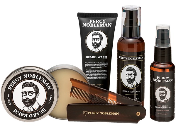 Percy Nobleman Complete Beard Care Kit med vask, olie, softener, balm og kam
