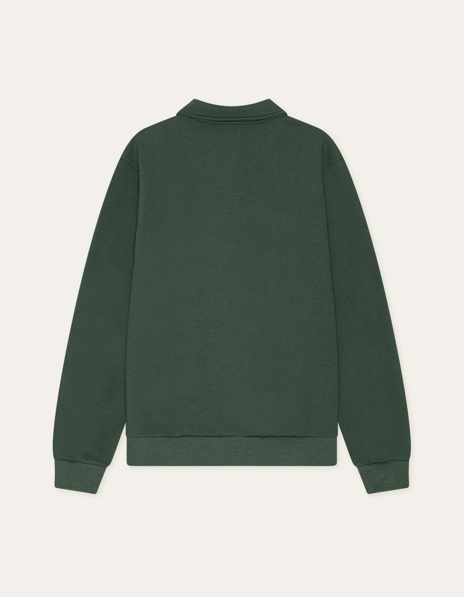 Les Deux Piqué Polo Sweatshirt i pine green set bagfra