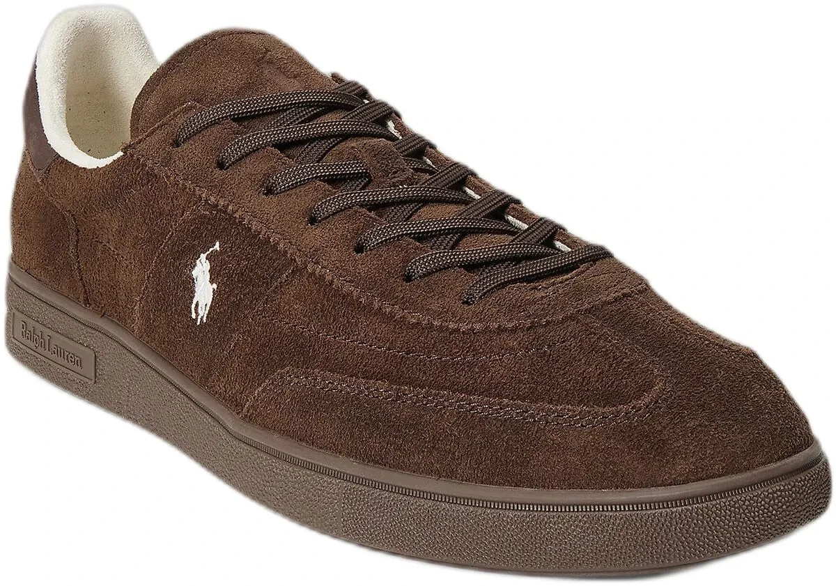 Mørkebrune Polo Ralph Lauren Bedford sneakers i ruskind