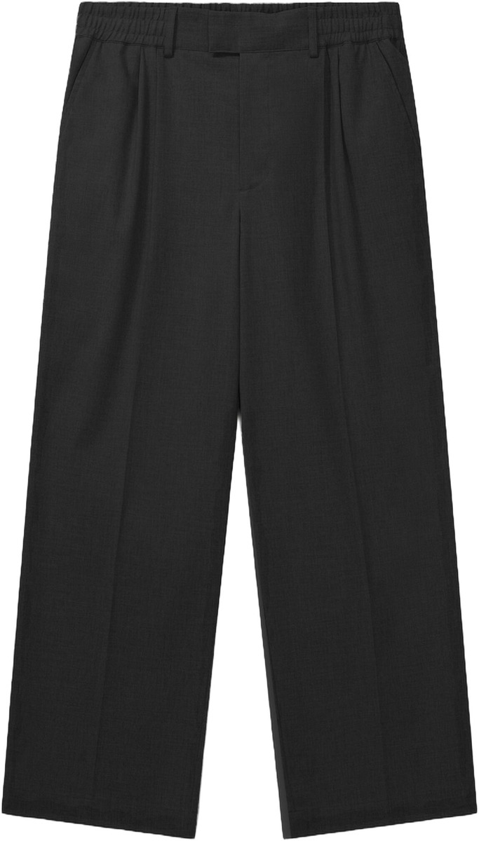 Bareen sorte relaxed suit pants med elastisk talje