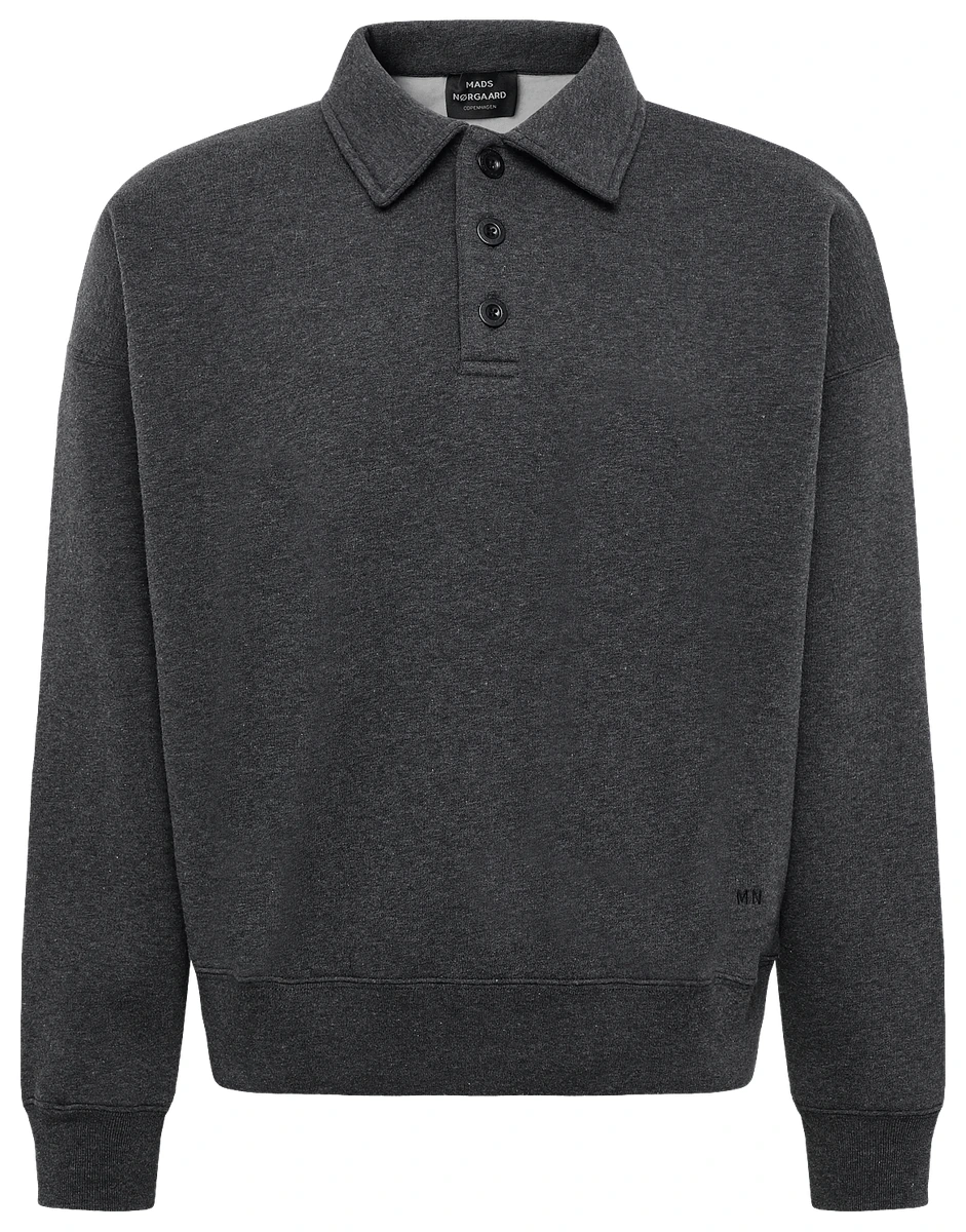 Mads Nørgaard Standard Bram Polo Sweat i mørkegrå